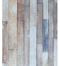 Blue beige brown white brick red colour vertical wooden wall finish home décor wallpaper for walls