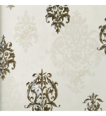 Dark brown gold cream color traditional texture designs caved lines solid texture background big and small damask patterns wallpaper