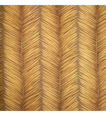 Dark gold brown color natural vertical long daun kelapa leaf patterns with thin carved texture finished surface home décor wallpaper