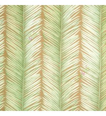 Green brown gold color natural vertical long daun kelapa leaf patterns with thin carved texture finished surface home décor wallpaper