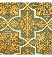 Gold green beige color traditional moroccan pattern circles texture surface vertical thin lines diamonds home décor wallpaper
