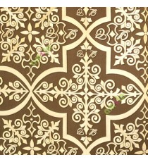 Dark chocolate brown gold black color traditional moroccan pattern circles texture surface vertical thin lines diamonds home décor wallpaper