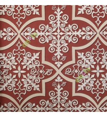 Maroon silver black color traditional moroccan pattern circles texture surface vertical thin lines diamonds home décor wallpaper