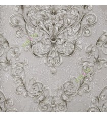 Grey black gold color traditional designs texture surface floral damask pattern swirls carved lines home décor wallpaper