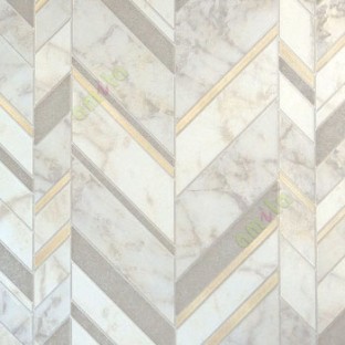 Natural stone finished gold beige grey herringbone design texture tilt lines wallpaper