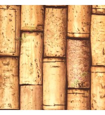 Dark black gold natural vertical bamboo stock carved shaped and painted texture finished wallpaper