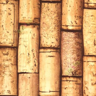 Dark black gold natural vertical bamboo stock carved shaped and painted texture finished wallpaper