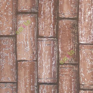 Dark black and chocolate brown gold natural vertical bamboo stock carved shaped and painted texture finished wallpaper