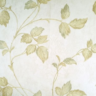 Cream grey golden color beautiful natural floral hanging leaf with texture  finished traditional damask designs backgrounds embossed patterns wallpaper