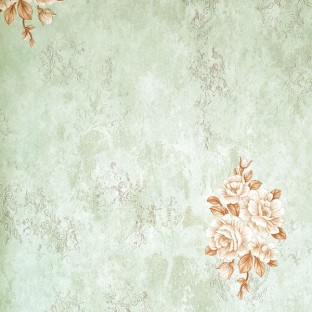 Blue color texture finished background with beautiful golden finished rose  flower leaves embossed pattern swirls base design wallpaper