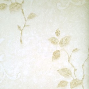 Beige color texture finished background with natural carved hanging long plants leaf traditional design wallpaper