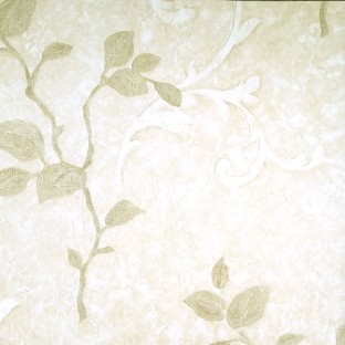 Golden beige color texture finished background with natural carved hanging long plants leaf traditional design wallpaper
