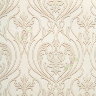 Beige gold brown color beautiful big damask design texture surface floral swirls clear pattern grant look home décor wallpaper