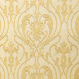 Gold beige color beautiful big damask design texture surface floral swirls clear pattern grant look home décor wallpaper