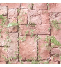 Red green brown color natural stone green grass ferns cynodon dactylon grass herbs mushroom wall cladding home décor wallpaper