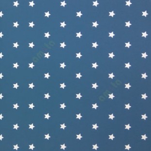 Blue white color solid texture finished seamless small stars pattern kids home décor wallpaper