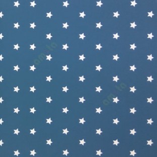 Blue white color solid texture finished seamless small stars pattern kids  home décor wallpaper