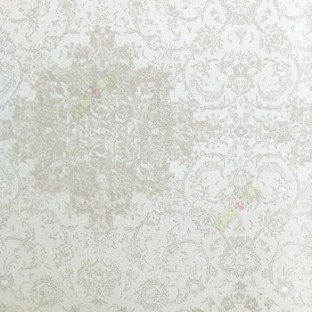 Beige brown silver color traditional digital designs flower damask swirls floral patterns embossed finished carved texture look water jelly design wallpaper