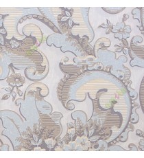 Grey beige brown color traditional embossed carved patterns flower leaf traditional designs floral seeds swirl horizontal stripes texture home décor wallpaper