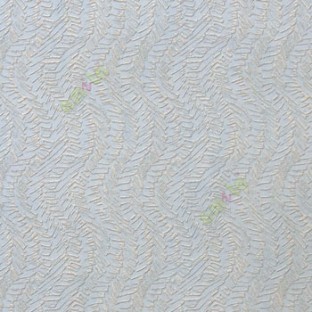 Grey cream blue color vertical flowing trendy lines geometric shapes waves rectangular scales snakes pattern texture finished wallpaper