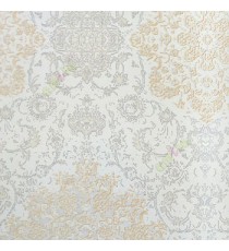 Gold grey beige cream color traditional digital designs flower damask swirls floral patterns embossed finished carved texture look water jelly design wallpaper