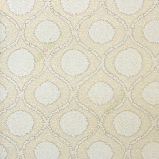 Traditional grey beige gold color ogee design fire balls texture circles digital borders home décor wallpaper