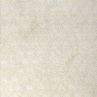 Traditional Gold beige color ogee pattern with texture embossed designs line wallpaper