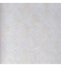 Traditional cream gold color damask pattern embossed designs texture finished surface swirl lines border wallpaper