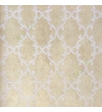 Traditional brown grey color damask pattern embossed designs texture finished surface swirl lines border wallpaper